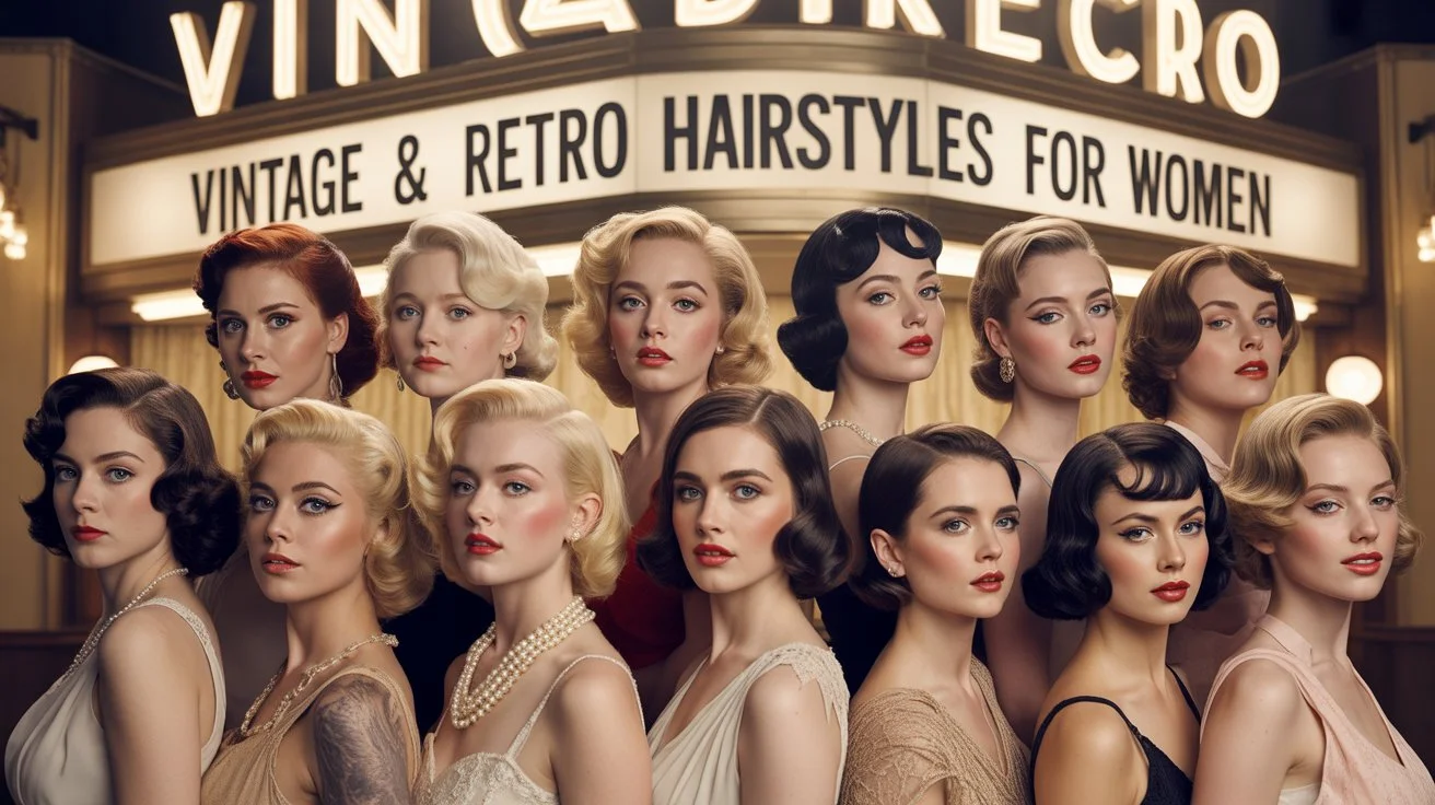 Vintage & Retro Hairstyles for Women 1 a high resolution editorial style group bULaxy7eTC6x7BoZ7CuI g MGZPGkedS5et igMCEeRbw