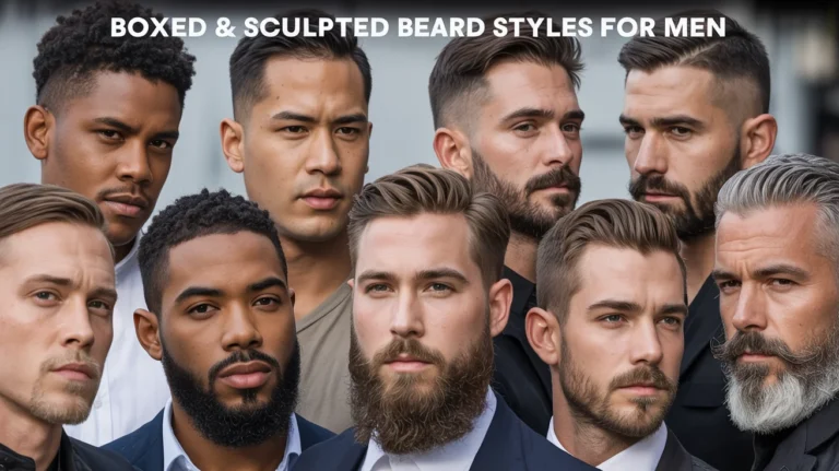Boxed and sculpted beard styles for men
